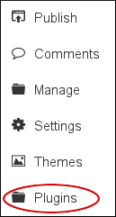 Nibbleblog - Plugins menu