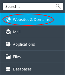 Plesk - Sidebar - Websites and Domains