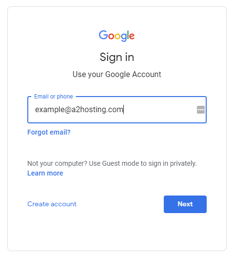 Google sign in